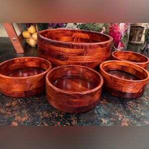 Wooden salad bowls